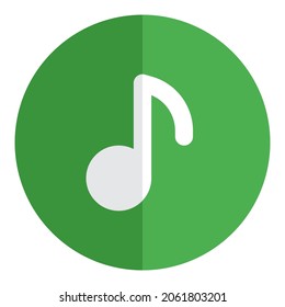 Musikanwendung mit musikalischer Note in einem Kreis