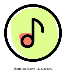 Music application with musical note in a circle