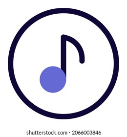 Music application with musical note in a circle