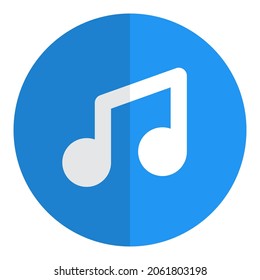 Aplicación musical con diseño de iconos de notas musicales