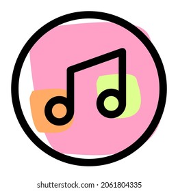 Music application with musical note icon layout