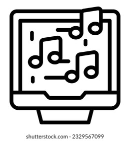 Music arcade icon outline vector. Game machine. Button menu