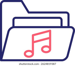 Ícone de arquivo de música Ilustração do vetor de cores