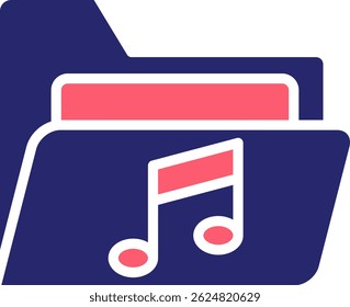 Ícone de arquivamento de música Ilustração do vetor de preenchimento