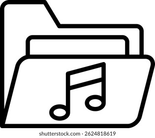 Ilustração de vetor de linha de ícone de arquivo de música