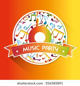 Music art graphic design, vector illustration eps10