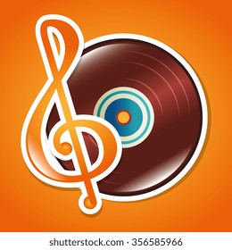 Music art graphic design, vector illustration eps10