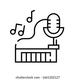 Music art line icon, concept sign, outline vector illustration, linear symbol.