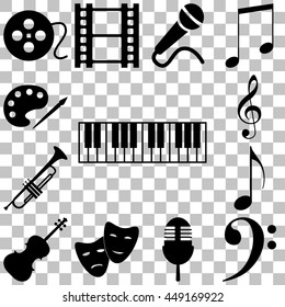 Music art signs set. Vector icon illustration
