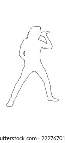 music artist outline vector art silhouette