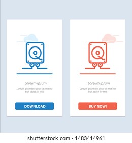 Music, Audio, Computing, Play  Blue and Red Download and Buy Now web Widget Card Template