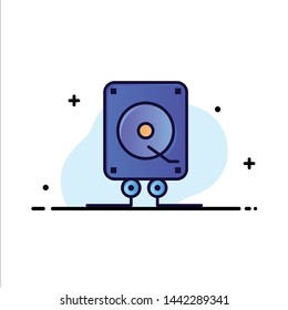 Music, Audio, Computing, Play  Business Flat Line Filled Icon Vector Banner Template