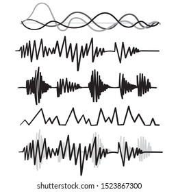 Music audio audio frequency handdrawn doodle style vector