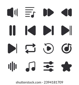 Music audio icon set vector illustration