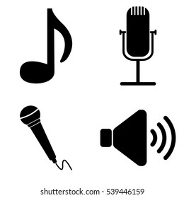 Music and audio icons  vector set