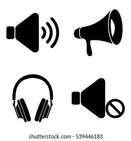 Music and audio icons  vector set