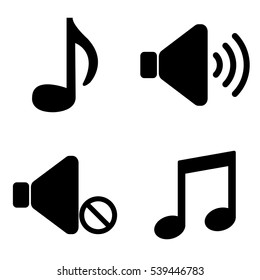 Music and audio icons  vector set