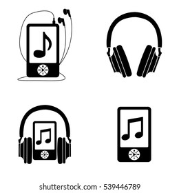 Music and audio icons  vector set