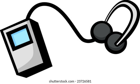 music audio player with headphones