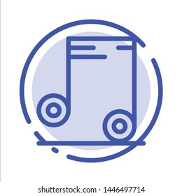 Music, Audio, School Blue Dotted Line Line Icon