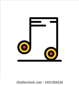 Music, Audio, School  Flat Color Icon. Vector icon banner Template