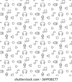 Music audio sound seamless pattern. Vector illustration. EPS 10.