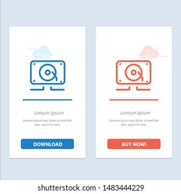 Music, Audio, Speaker, Loud  Blue and Red Download and Buy Now web Widget Card Template
