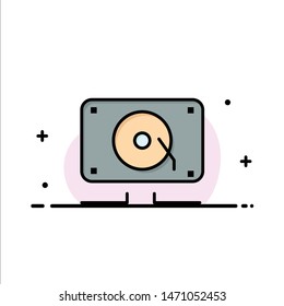 Music, Audio, Speaker, Loud Business Logo Template. Flat Color. Vector Icon Template background