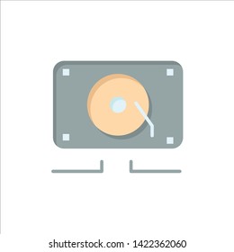 Music, Audio, Speaker, Loud  Flat Color Icon. Vector icon banner Template