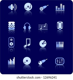 Music and audio vector icons