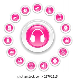 Music and audio vector icons