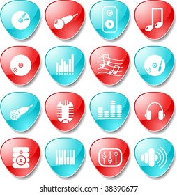 Music and audio vector icons