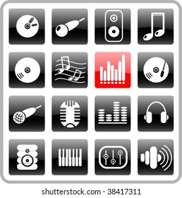 Music and audio vector icons