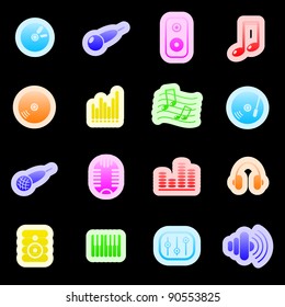 Music and audio vector icons