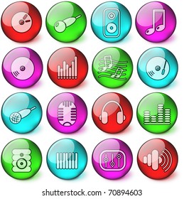 Music and audio vector icons - EPS10