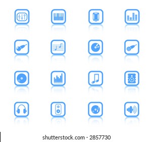 Music & audio vector web icons