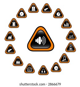 Music & audio vector web icons