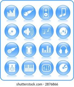 Music & audio vector web icons