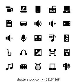 Music, Audio, Video, Cinema and Multimedia Vector Icons 3