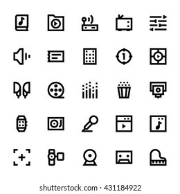 Music, Audio, Video, Cinema and Multimedia Vector Icons 2