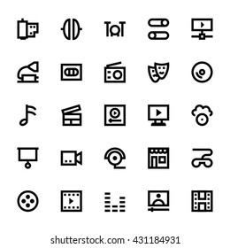 Music, Audio, Video, Cinema and Multimedia Vector Icons 4