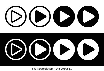 Music Audio and video play button. start sound player vector symbol. media or game play icon.