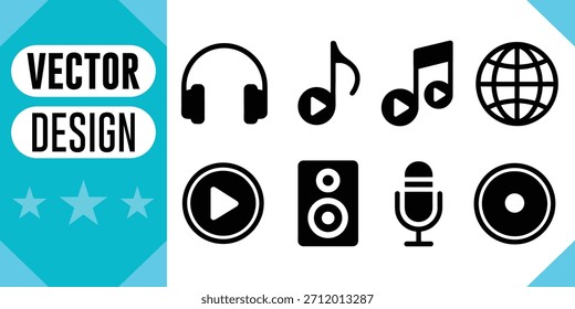 Audiovisuelle Symbole und Textkopfhörer