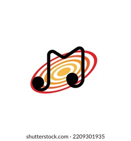 Music audio wave logo template design vector icon illustration