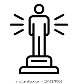 Music award icon. Outline music award vector icon for web design isolated on white background