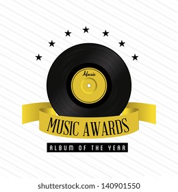 music awards over white background vector illustration