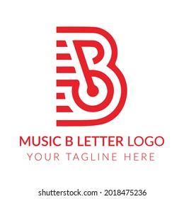 Music B Letter Logo,Initials Modern B Letter Vertor Logo 