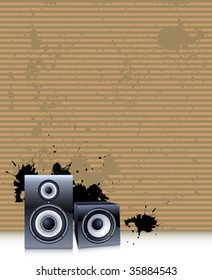 music background with audio speakers