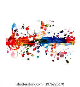 Music background with colorful music notes vector illustration design. Artistic music festival poster, live concert events, party flyer, music notes signs and symbols