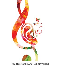 Music background with colorful music notes vector illustration design. Artistic music festival poster, live concert events, party flyer, music notes signs and symbols
